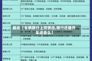 最近【车辆限行上班很远,限行还能开车进去么】