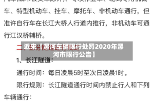 近来【漯河车辆限行处罚2020年漯河市限行公告】