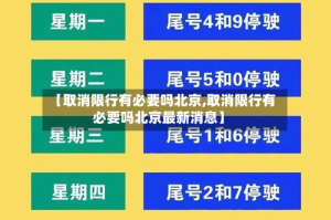 【取消限行有必要吗北京,取消限行有必要吗北京最新消息】