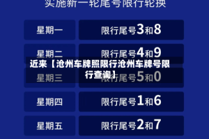 近来【沧州车牌照限行沧州车牌号限行查询】