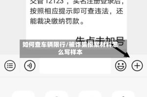 如何查车辆限行/被诈骗报案材料怎么写样本