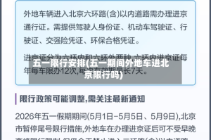 五一限行安排(五一期间外地车进北京限行吗)