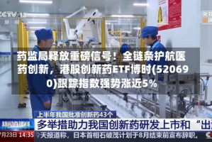 药监局释放重磅信号！全链条护航医药创新，港股创新药ETF博时(520690)跟踪指数强势涨近5%