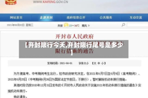【开封限行今天,开封限行尾号是多少】