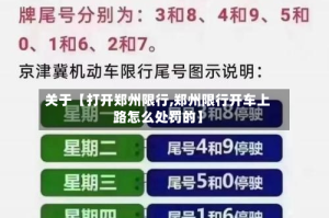 关于【打开郑州限行,郑州限行开车上路怎么处罚的】