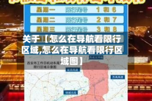 关于【怎么在导航看限行区域,怎么在导航看限行区域图】