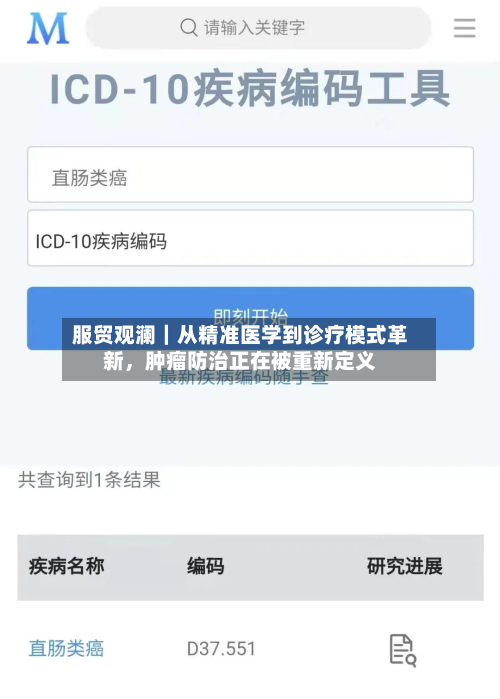 服贸观澜｜从精准医学到诊疗模式革新	，肿瘤防治正在被重新定义-第1张图片