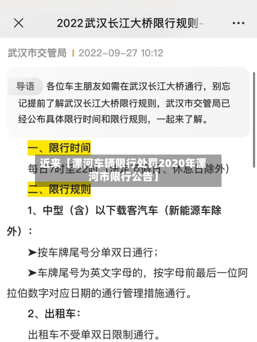 近来【漯河车辆限行处罚2020年漯河市限行公告】-第3张图片