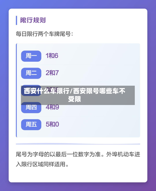 西安什么车限行/西安限号哪些车不受限-第2张图片