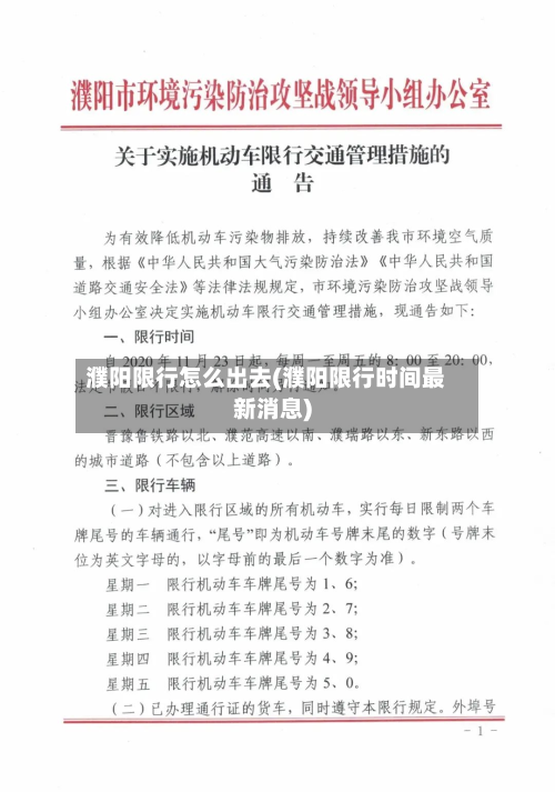 濮阳限行怎么出去(濮阳限行时间最新消息)-第1张图片
