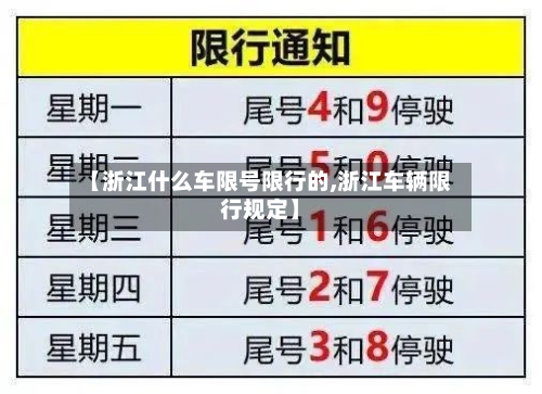 【浙江什么车限号限行的,浙江车辆限行规定】-第1张图片