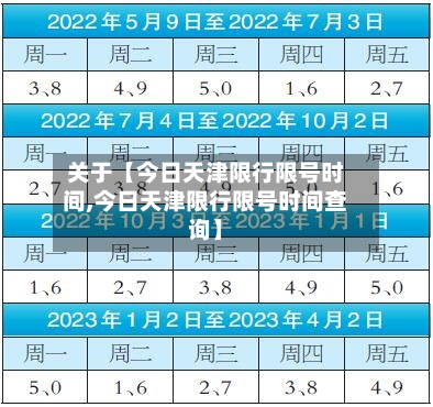 关于【今日天津限行限号时间,今日天津限行限号时间查询】-第2张图片