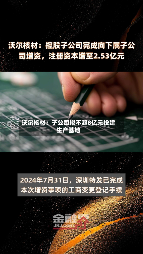 沃尔核材：子公司拟不超8亿元投建生产基地-第2张图片