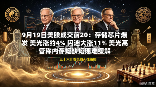 9月19日美股成交前20:存储芯片爆发 美光涨约4% 闪迪大涨11% 美光高管称内存短缺短期难缓解-第1张图片