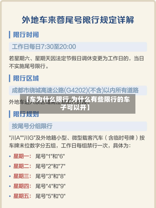 【车为什么限行,为什么有些限行的车子可以开】-第2张图片