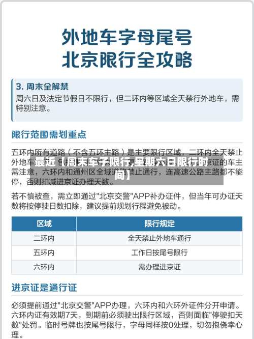 最近【周末车子限行,星期六日限行时间】-第2张图片