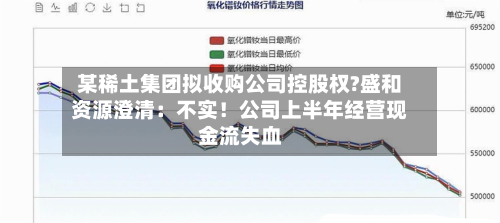某稀土集团拟收购公司控股权?盛和资源澄清:不实!公司上半年经营现金流失血-第2张图片