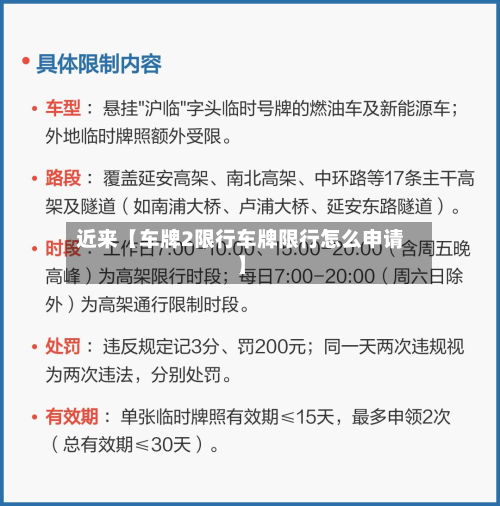 近来【车牌2限行车牌限行怎么申请】-第3张图片