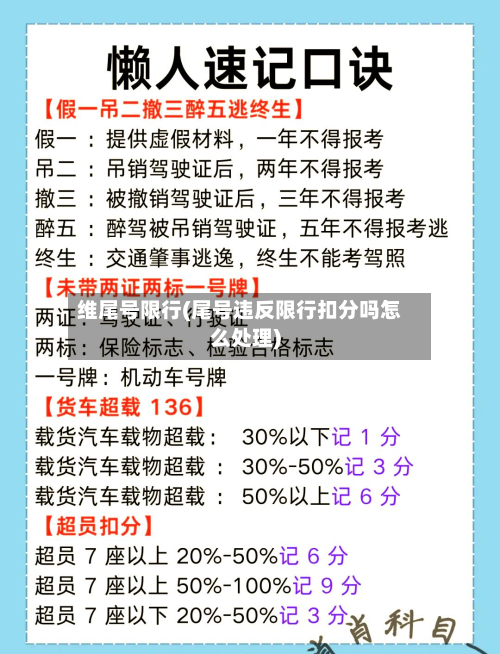 维尾号限行(尾号违反限行扣分吗怎么处理)-第3张图片