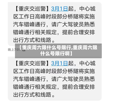 【重庆周六限什么号限行,重庆周六限什么号限行啊】-第2张图片
