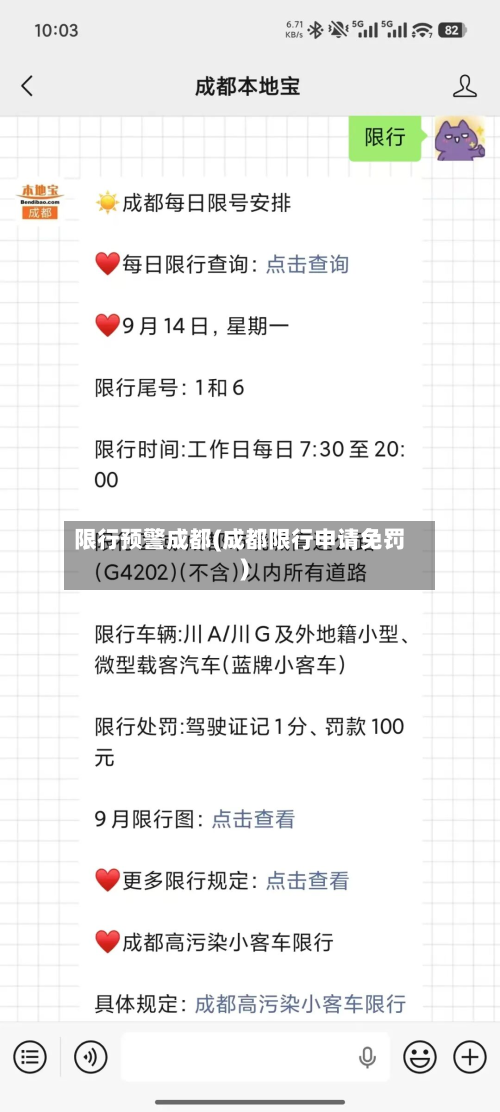 限行预警成都(成都限行申请免罚)-第2张图片