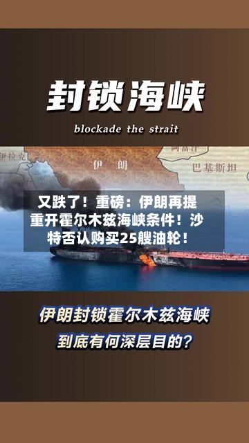 又跌了!重磅:伊朗再提重开霍尔木兹海峡条件!沙特否认购买25艘油轮!-第2张图片