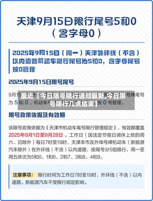 最近【今日限号限行通知最新,今日限号限行几点结束】-第1张图片
